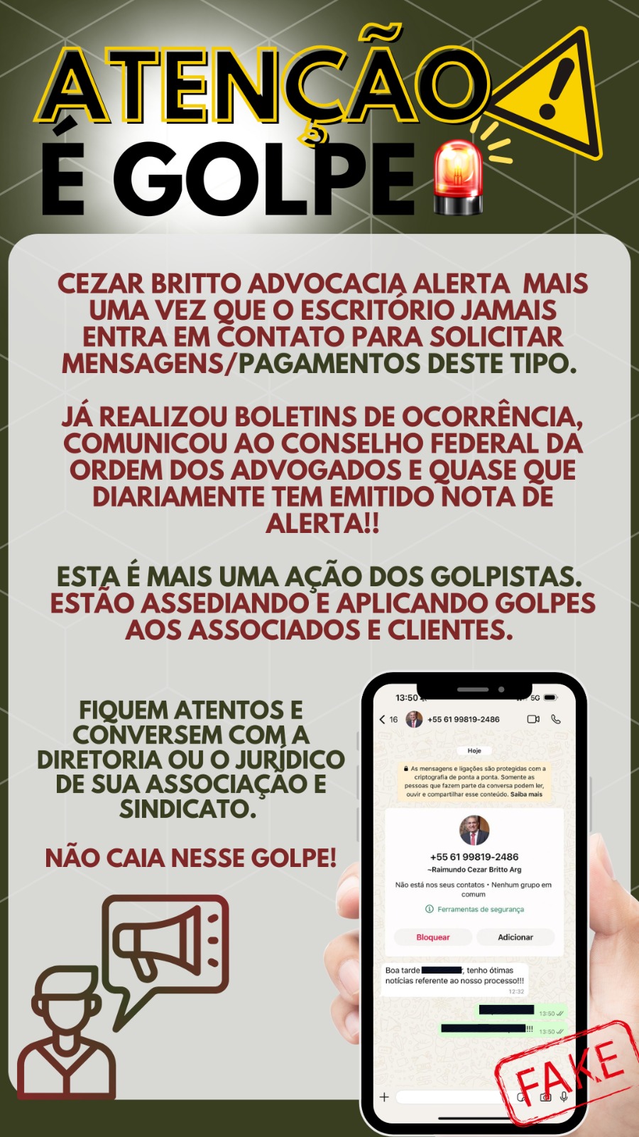 Comunicado: Golpe do WhatsApp Falso!