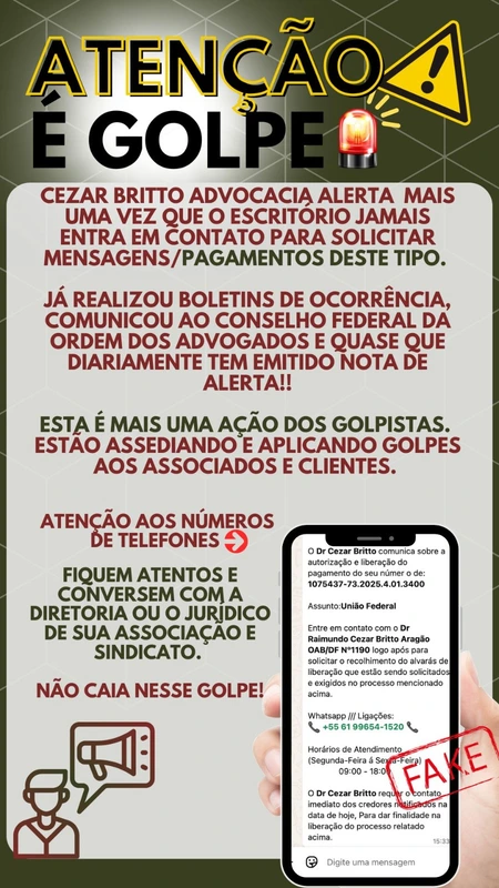 Comunicado: Golpe do WhatsApp Falso!