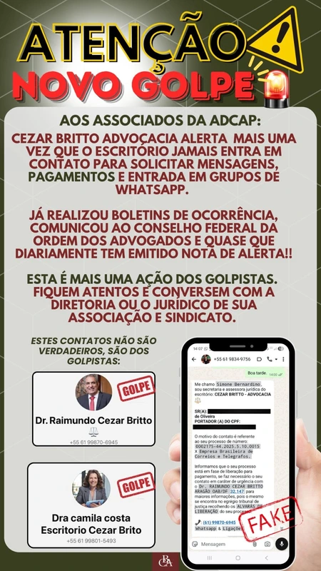 Comunicado: Golpe do WhatsApp Falso!